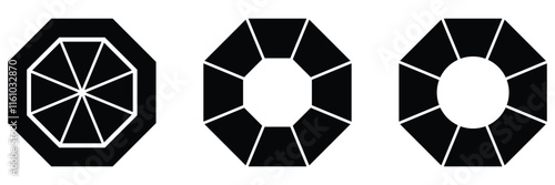 Set of octagon icon. Octagon icon of vector geometry octagonal eight sided polygon octagon. Vector design illustration, EPS 10