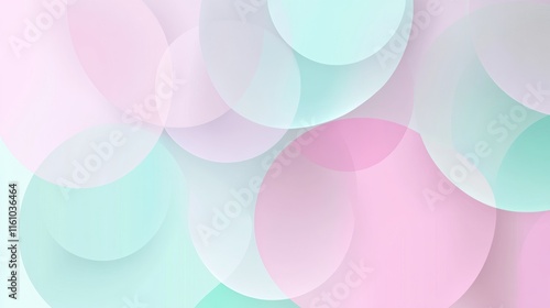 Abstract pastel tones of overlapping semi transparent circles create a serene backdrop for text or design elements. Generative AI photo