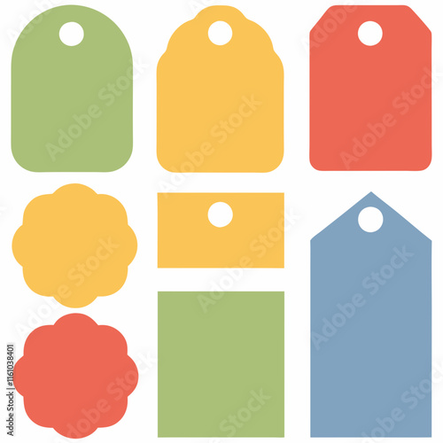 Colorful Tag Shapes Vector Bundle.