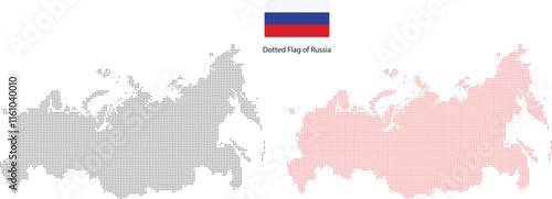 Dotted Map of Russia, Russia geography, dotted vector