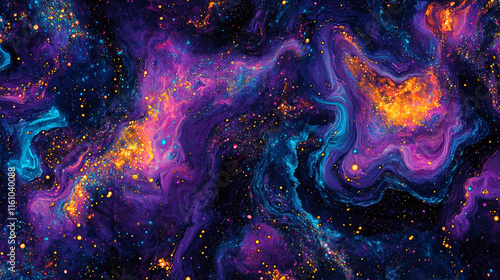 Colorful cosmic swirl depicting vibrant galaxies and stardust in the vast universe photo