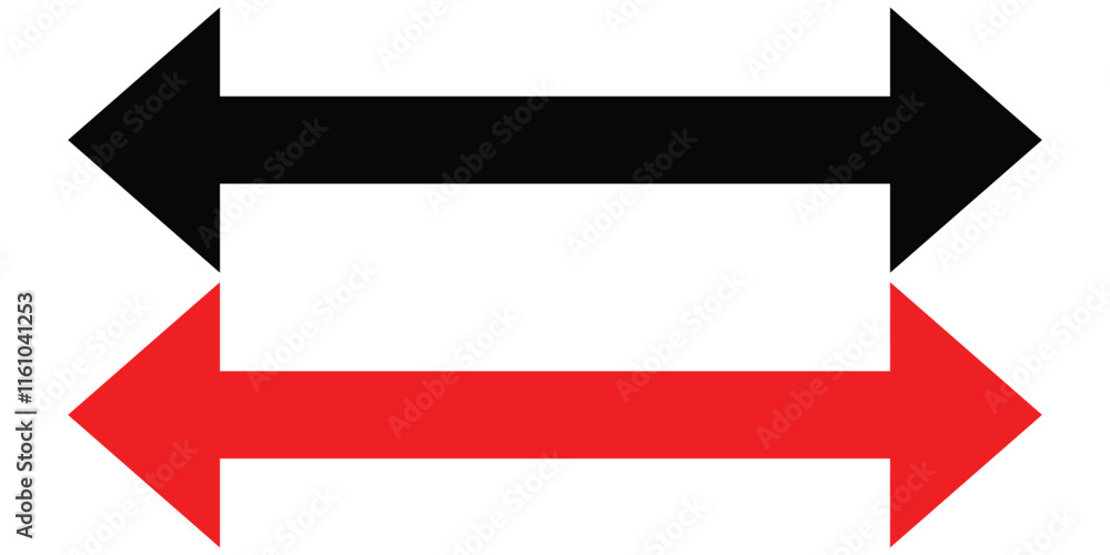 Dual sided arrow vector, silhouette design. Long double ended arrow vector design for website, app and logo design. Vector illustration of duel side arrow on white background. Dual sided arrow vector, silhouette design. Long double ended arrow vector design for website, app and logo design. Vector illustration of duel side arrow on white background.