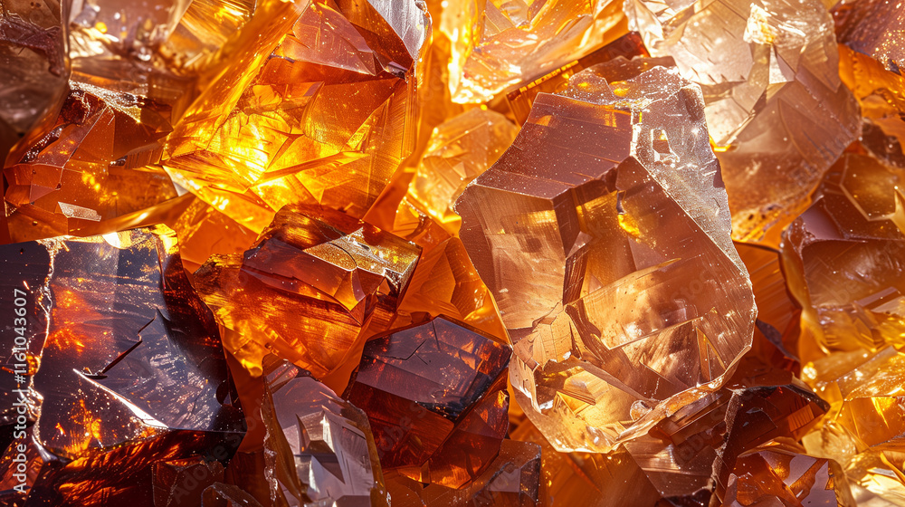 Close-Up of Golden Amber Crystals Background
Close-Up of Golden Amber Crystals Background