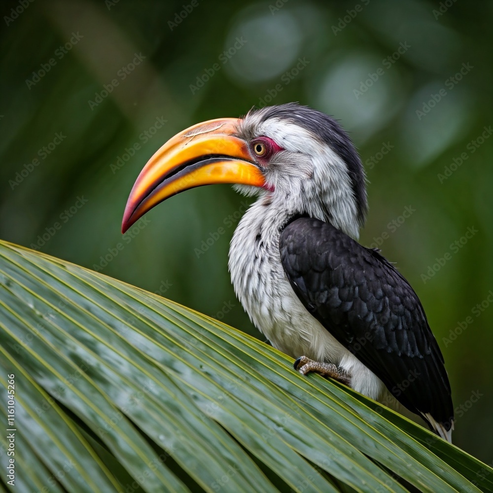 Obraz premium Hornbill in a Tropical Paradise