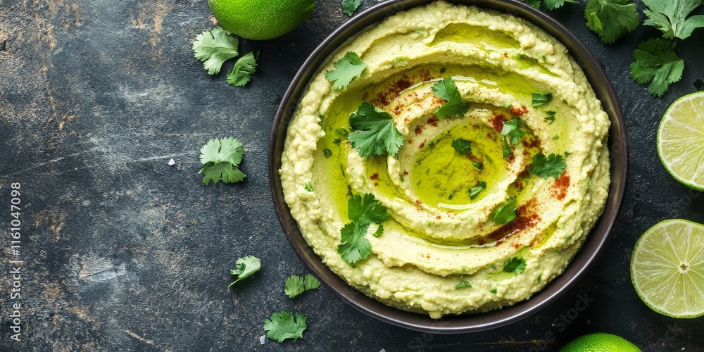Creamy white beans blended with avocado, cilantro, and lime create a delicious hummus. This white beans avocado cilantro lime hummus offers a refreshing flavor profile with a toning touch, presented Creamy white beans blended with avocado, cilantro, and lime create a delicious hummus. This white beans avocado cilantro lime hummus offers a refreshing flavor profile with a toning touch, presented