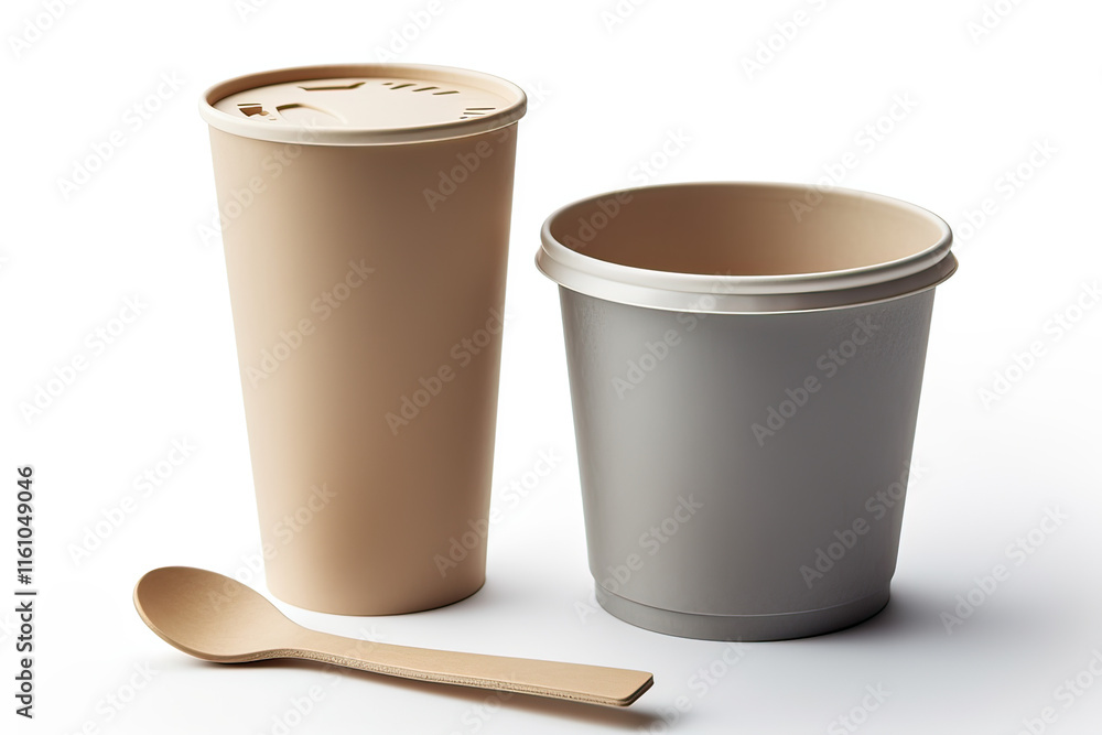 Paper gray cup on white background Paper gray cup on white background