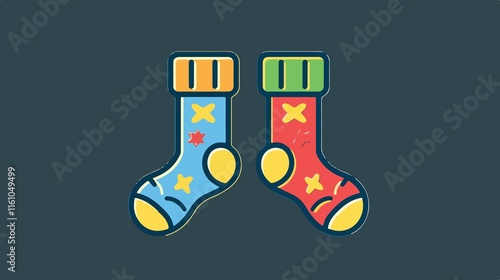 Flat Vector Illustration of Isolated Socks Icon in Transparent Background
