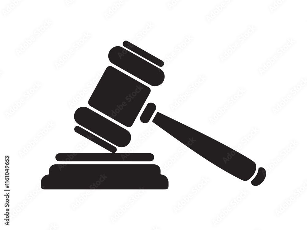 Judge gavel icon. Black Judge gavel icon on white background. Vector illustration Judge gavel icon. Black Judge gavel icon on white background. Vector illustration