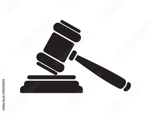 Judge gavel icon. Black Judge gavel icon on white background. Vector illustration