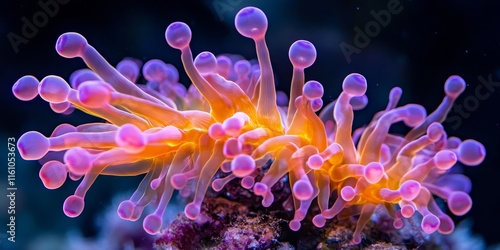 Fototapeta Naklejka Na Ścianę i Meble -  This image features a vibrant branching torch coral, showcasing the beauty of Euphyllia glabrescens. The branching torch coral is known for its stunning appearance and unique structure.