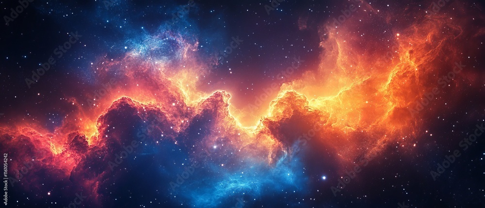 Fototapeta premium midnight constellations dissolve into vibrant radiant sky patterns., Generative AI