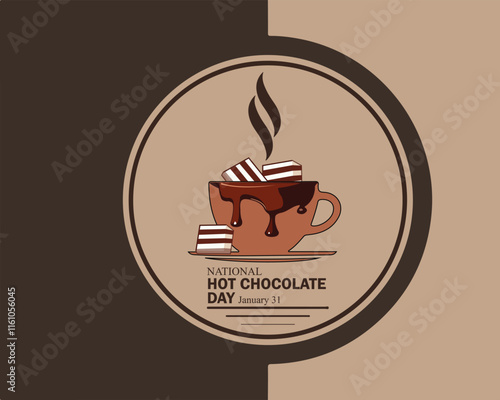 National Hot Chocolate Day Banner, poster, card, background Design illustration.