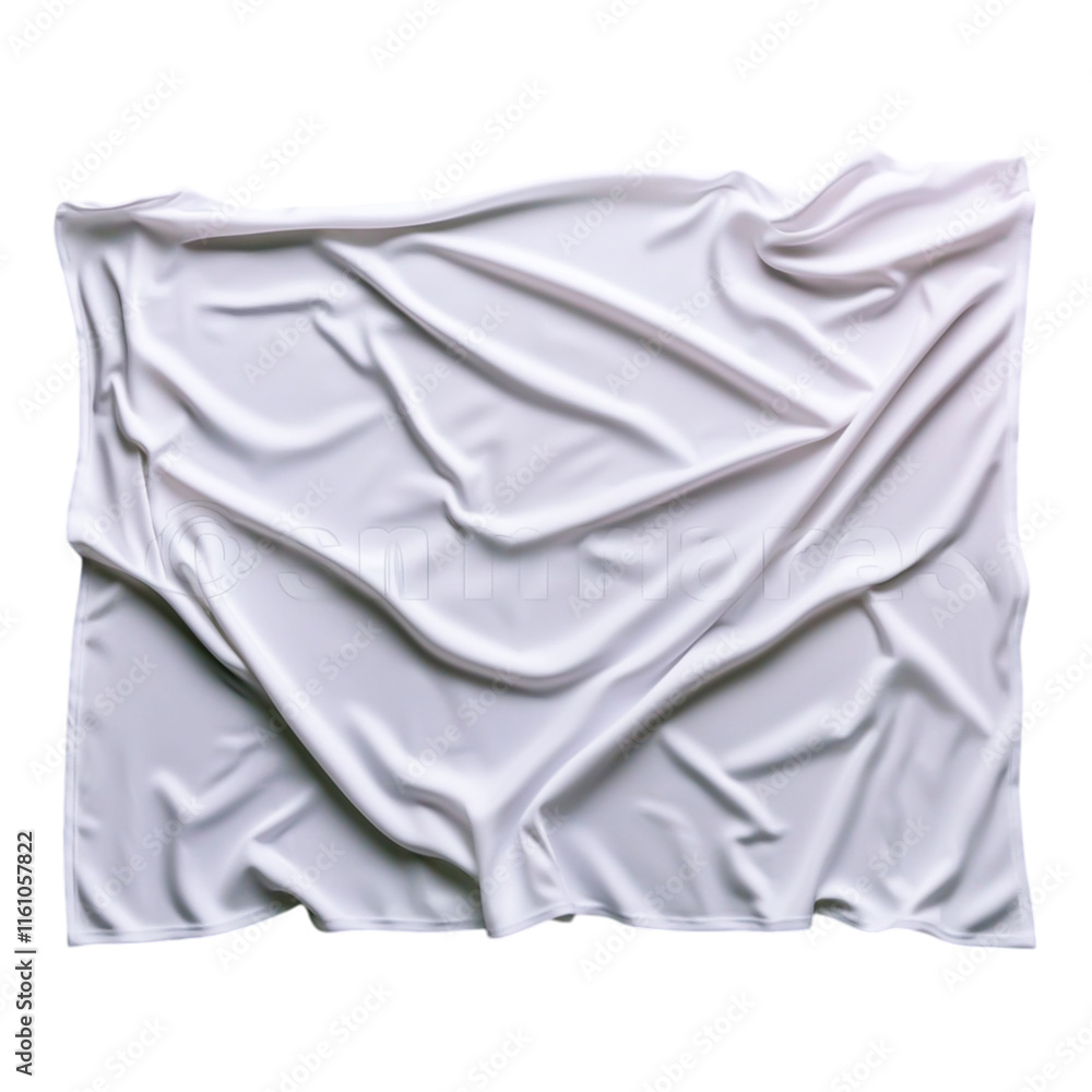 Soft White Fabric with Texture and Creases for Background or Drapery