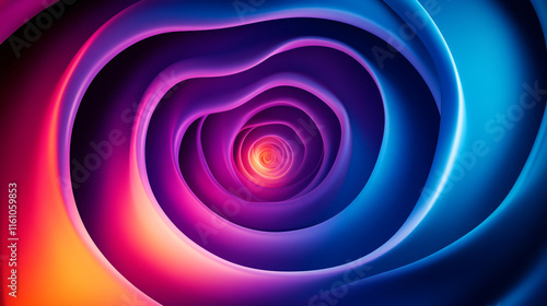 Colorful swirling vortex with vibrant hues of blue, purple, and pink