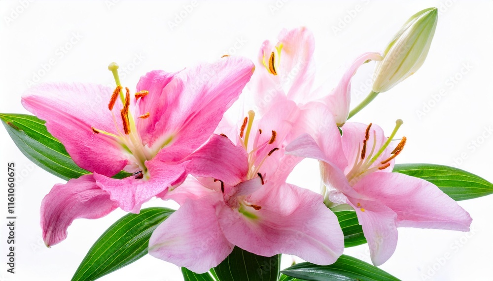 Lily pink on white background isolated. Beautiful flower. Lily pink on white background isolated. Beautiful flower.