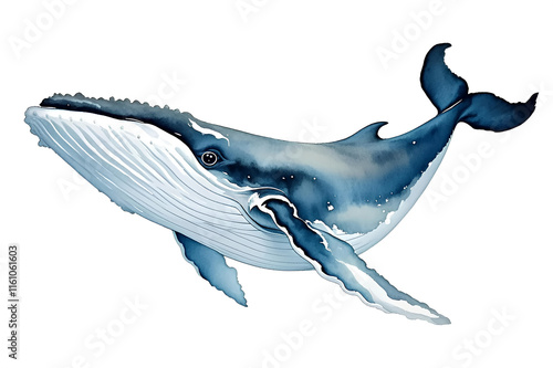 Obraz na płótnie Blue Whale Illustration Watercolor png clipart transparent w salonie