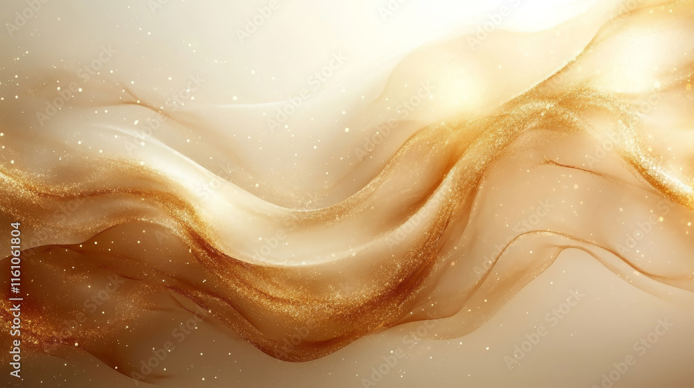 Obraz premium Elegant Abstract Gold Background. Golden Waves on White Background, illustration
