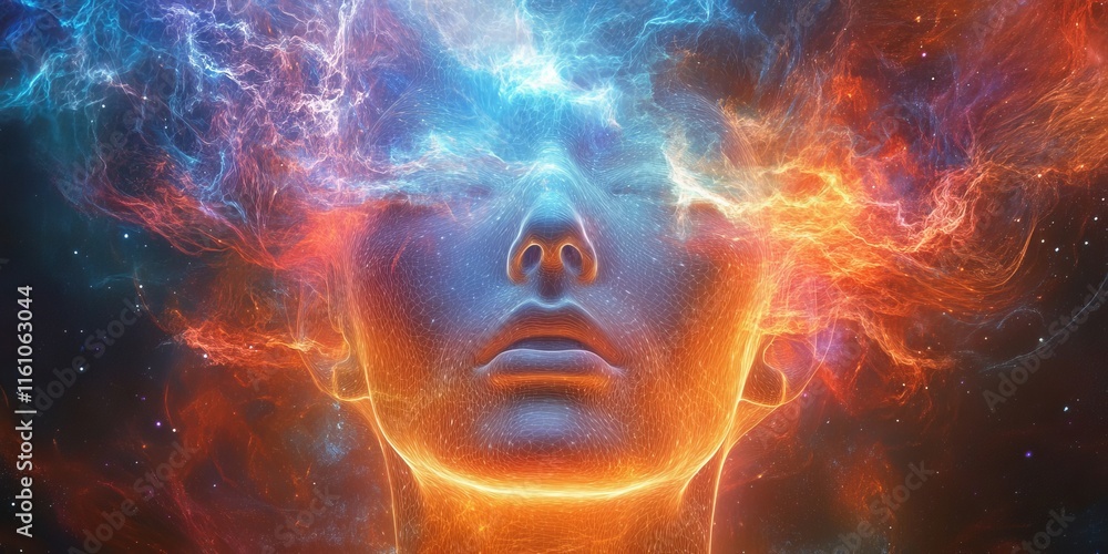 nebula glow pulses through radiant surreal digital forms., Generative AI nebula glow pulses through radiant surreal digital forms., Generative AI