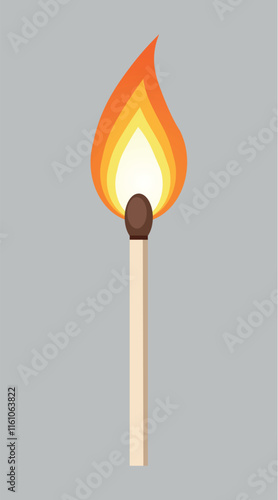 burning match vector illustration