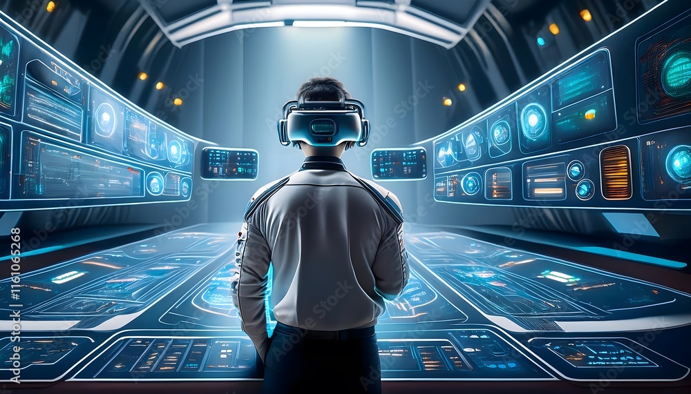 Futuristic VR Gamer Metaverse Control Panel Sci Fi Interface Futuristic VR Gamer Metaverse Control Panel Sci Fi Interface