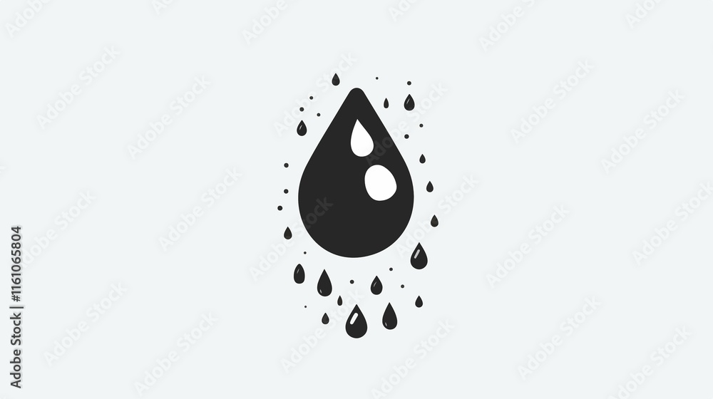 Clear Water Droplets Vector Icon for Design Projects