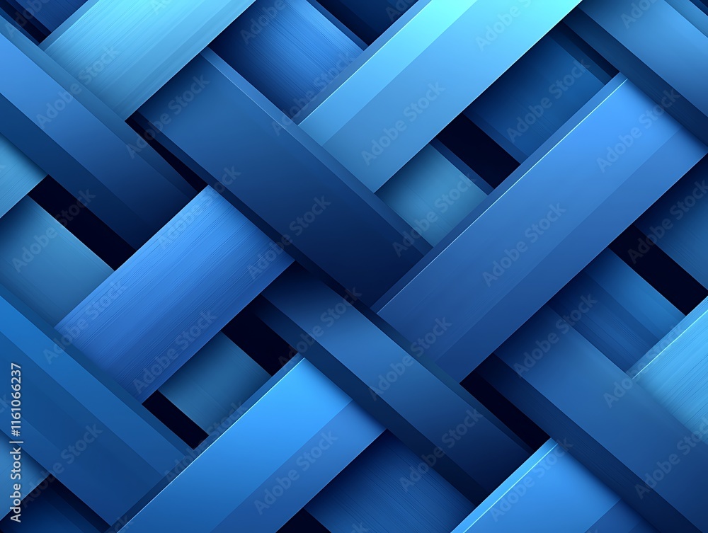 Fototapeta premium Abstract Blue Interwoven Rectangular Pattern Design