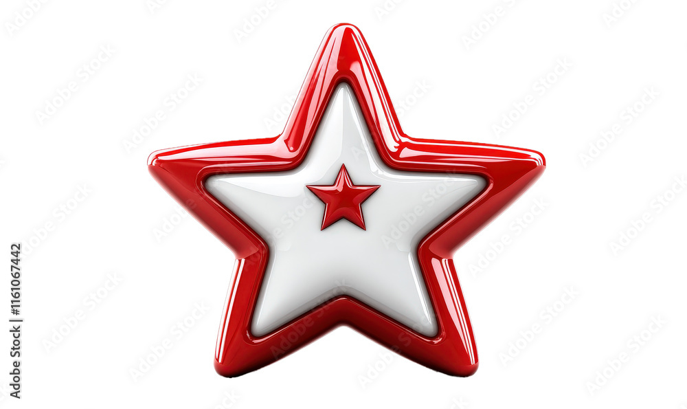Obraz premium red and white double star isolated, transparent, png, background,