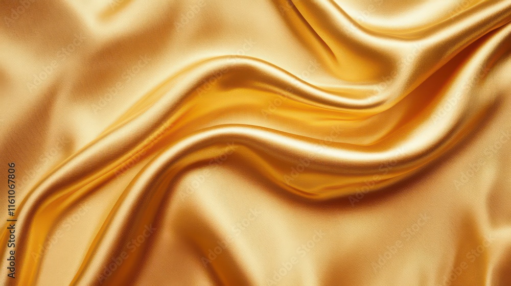 Fototapeta premium Elegant Gold Satin Fabric Drapery for Fashion and Decor