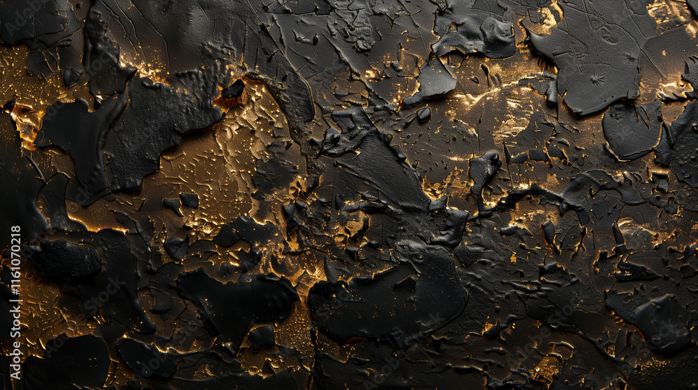 Close-up of a luxurious abstract texture with flowing black and gold background Close-up of a luxurious abstract texture with flowing black and gold background