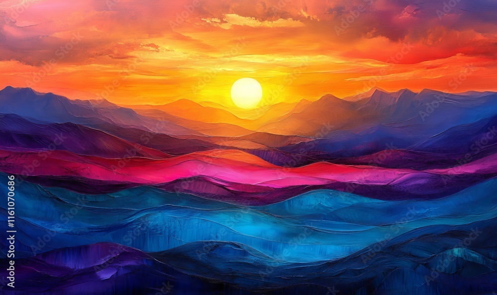 desert mirages ripple into vibrant radiant sunset dreamscapes., Generative AI desert mirages ripple into vibrant radiant sunset dreamscapes., Generative AI