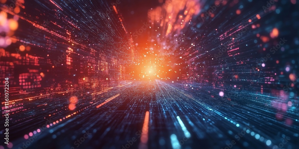 digital glitches pulse through radiant cosmic space landscapes., Generative AI digital glitches pulse through radiant cosmic space landscapes., Generative AI