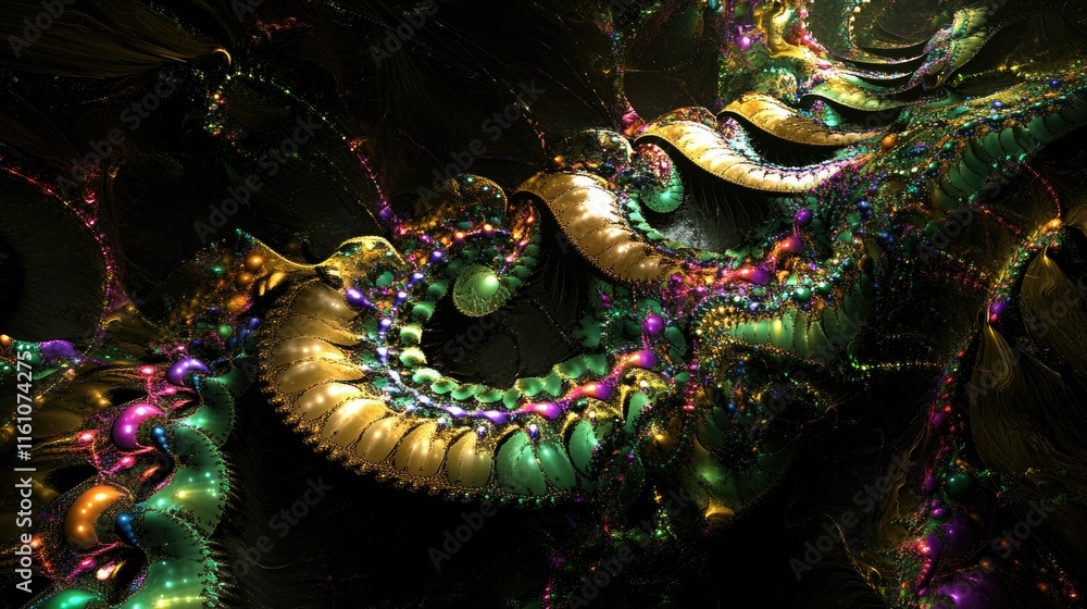 Fototapeta premium Abstract fractal art with vibrant, swirling colors and intricate patterns.
