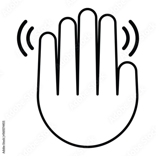 Flat Waving Hand Gesture Icon Symbol