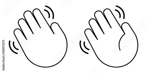 Wave hand line icon. Waving hand icon vector illustration.