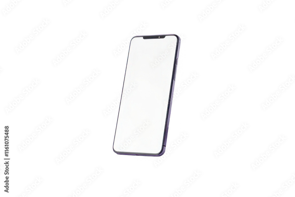 A modern smartphone with a sleek, minimalist design, showcasing its thin profile, rounded edges, large white screen, transparent background, and metallic frame. A modern smartphone with a sleek, minimalist design, showcasing its thin profile, rounded edges, large white screen, transparent background, and metallic frame.
