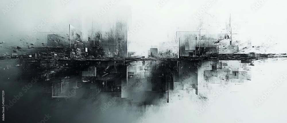 echoing fragments dissolve into radiant abstract digital visuals., Generative AI echoing fragments dissolve into radiant abstract digital visuals., Generative AI