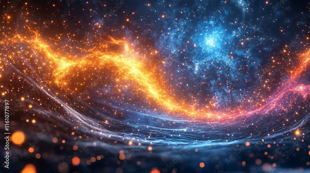 quantum waves shift into vibrant, abstract cosmic fields., Generative AI quantum waves shift into vibrant, abstract cosmic fields., Generative AI