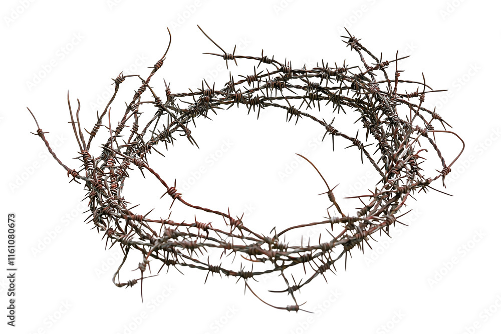 Barbed Wire Isolated On Transparent Background, ideal for security designs, fencing concepts, and industrial themed projects Barbed Wire Isolated On Transparent Background, ideal for security designs, fencing concepts, and industrial themed projects