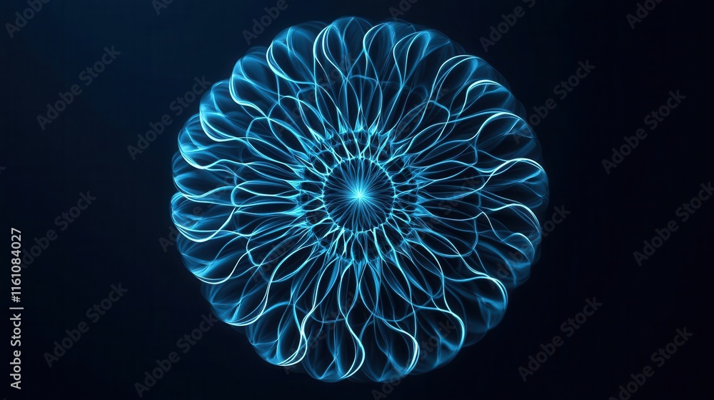 Fototapeta premium Abstract glowing mandala with layered patterns, representing the complexity of life s purpose