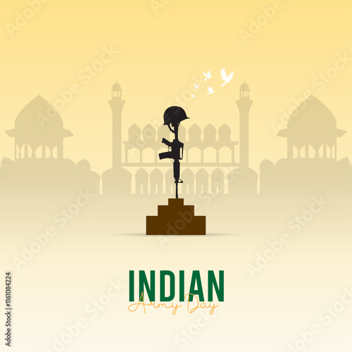 Indian Army Day Poster, Army Day. A solemn tribute to fallen heroes. Indian Army Day, and the unwavering spirit of the Indian Army.
