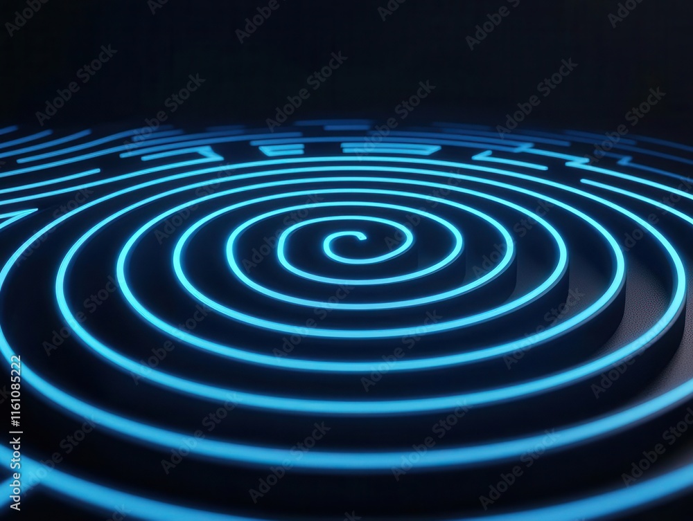 Abstract maze design with a glowing center, symbolizing finding direction through mindfulness