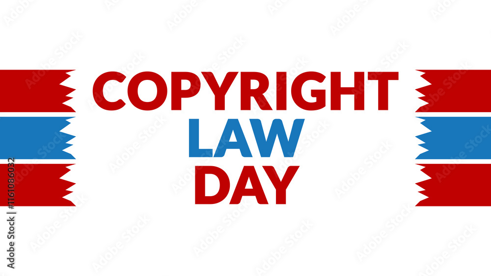 Copyright Law Day text with side lines on a White background. Which is observed every year in January to celebrate Copyright Law Day Copyright Law Day text with side lines on a White background. Which is observed every year in January to celebrate Copyright Law Day