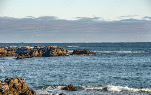 the rocky coastline of  new hampshire