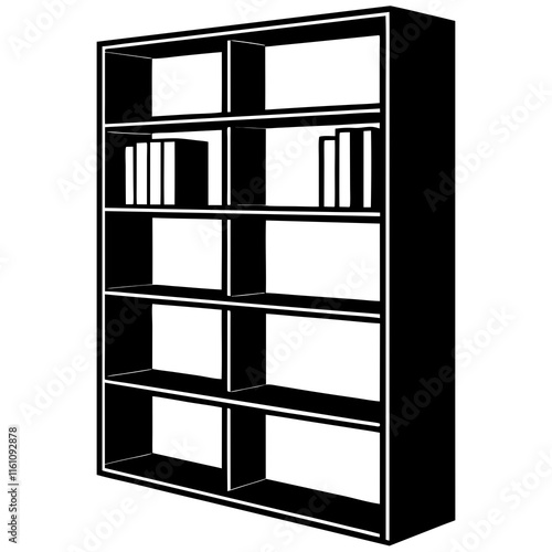 black and white shelves