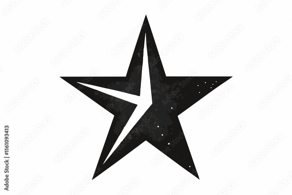 Glittering Star Icon - Black Silhouette Vector On White Background. Glittering Star Icon - Black Silhouette Vector On White Background.