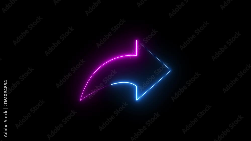A neon right direction icon glows with vibrant, electric colors, featuring a sleek, bold arrow pointing forward. It pulses gently against a dark background, symbolizing guidance and progress. A neon right direction icon glows with vibrant, electric colors, featuring a sleek, bold arrow pointing forward. It pulses gently against a dark background, symbolizing guidance and progress.