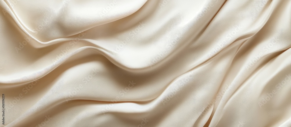 Obraz premium Beige fabric with elegant textures and flowing drapes ideal for upholstery backgrounds and design presentations featuring ample space for text