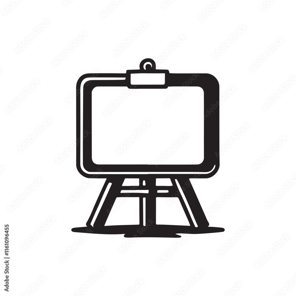 Simple Illustration of an Artist's Easel with a Pencil and Palette.eps Simple Illustration of an Artist's Easel with a Pencil and Palette.eps
