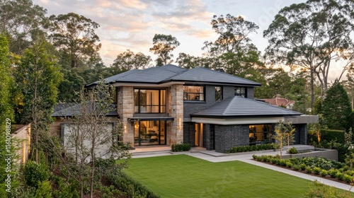 Wallpaper Mural Modern elegance meets timeless design in striking fusion of classic and contemporary architecture in serene outdoor setting. Torontodigital.ca