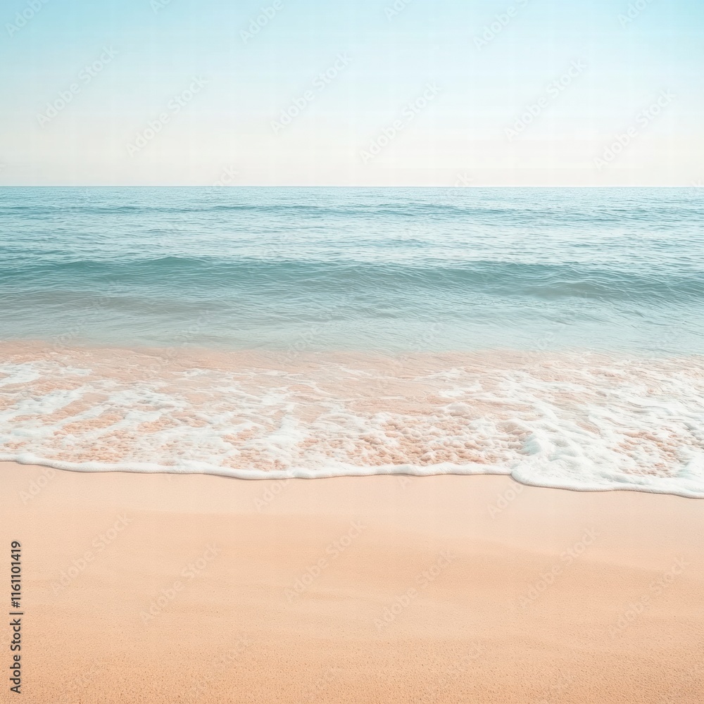 Serene beach with soft waves and gentle shoreline inviting relaxation and reflection in a tranquil setting. Generative AI Serene beach with soft waves and gentle shoreline inviting relaxation and reflection in a tranquil setting. Generative AI